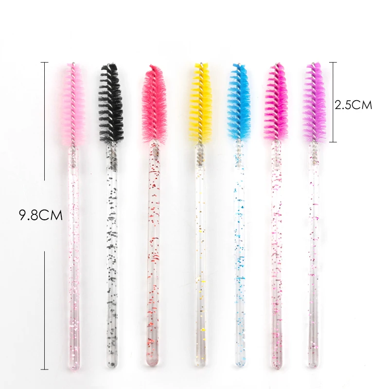 New 5/25/50Pcs Wholesale Crystal Eyelashes Brush Applicator Eyelash Brushes Plastic Mascara Wand Lashes Extension Makeup Beauty - Image 6