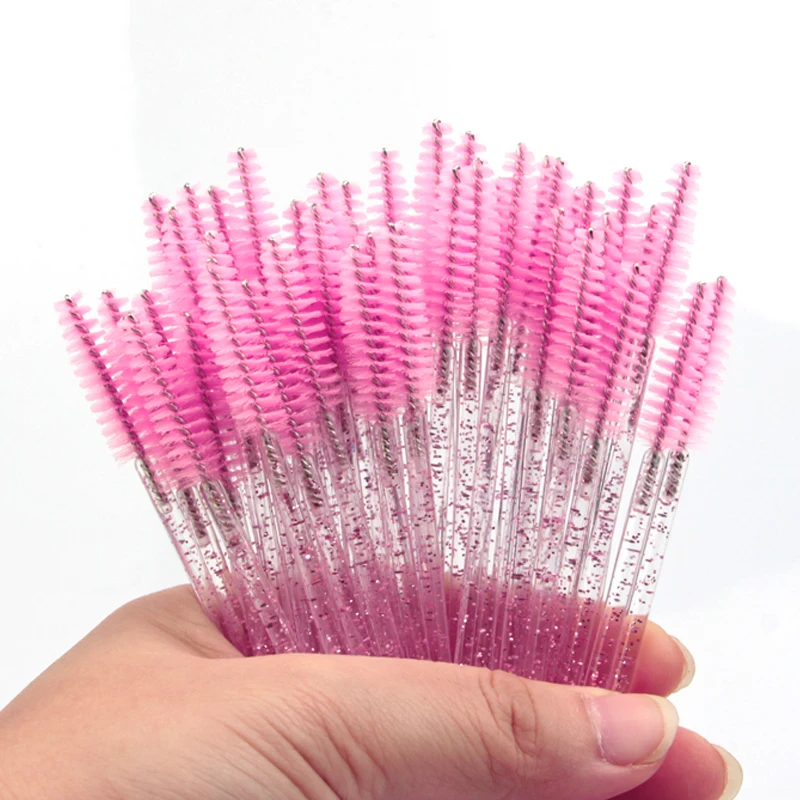 New 5/25/50Pcs Wholesale Crystal Eyelashes Brush Applicator Eyelash Brushes Plastic Mascara Wand Lashes Extension Makeup Beauty - Image 11