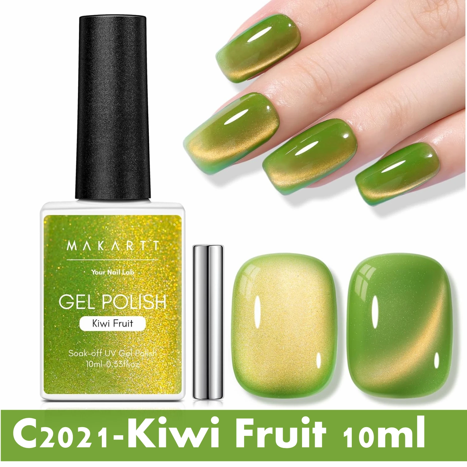 Makartt Cat Eye Gel Nail Polish - 10ml Premium Holographic Magnetic Gel with Magnet Stick, Shimmery Galaxy Effect, Long-Lasting - Image 19