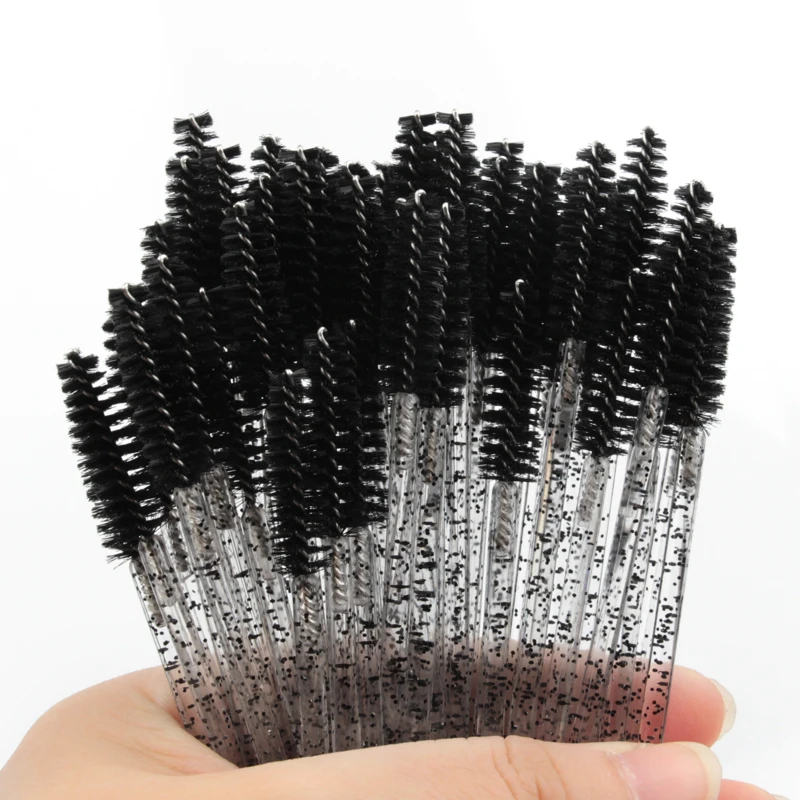 New 5/25/50Pcs Wholesale Crystal Eyelashes Brush Applicator Eyelash Brushes Plastic Mascara Wand Lashes Extension Makeup Beauty - Image 9