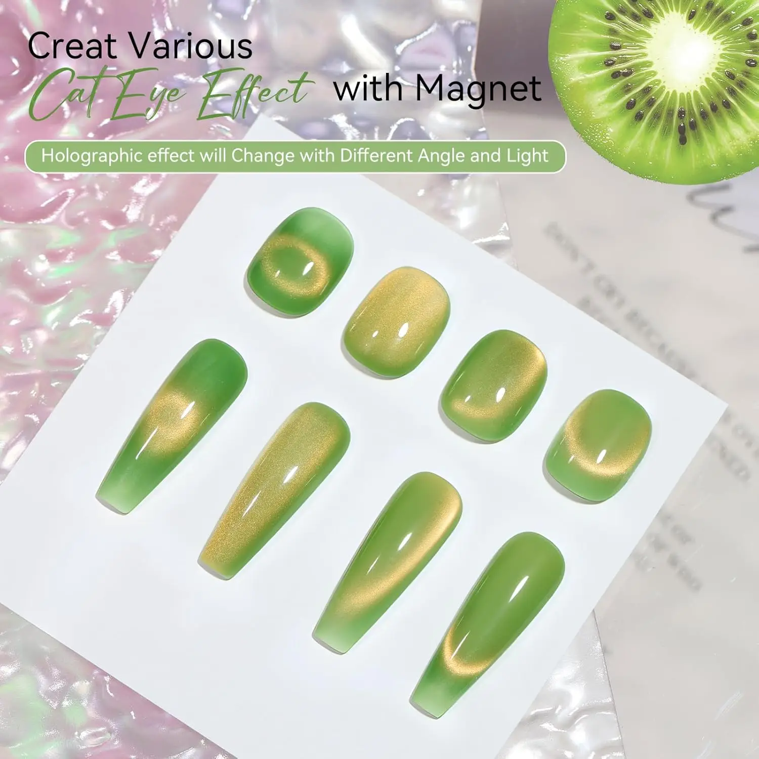 Makartt Cat Eye Gel Nail Polish - 10ml Premium Holographic Magnetic Gel with Magnet Stick, Shimmery Galaxy Effect, Long-Lasting - Image 2