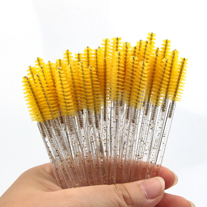 New 5/25/50Pcs Wholesale Crystal Eyelashes Brush Applicator Eyelash Brushes Plastic Mascara Wand Lashes Extension Makeup Beauty - Image 8