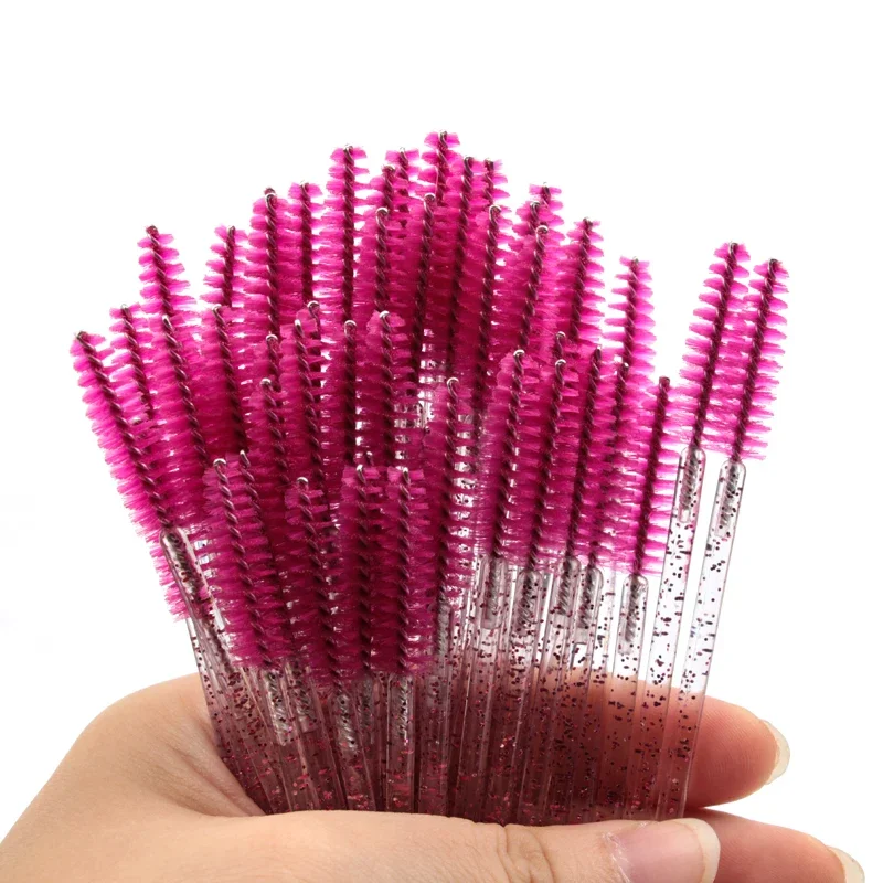 New 5/25/50Pcs Wholesale Crystal Eyelashes Brush Applicator Eyelash Brushes Plastic Mascara Wand Lashes Extension Makeup Beauty - Image 10