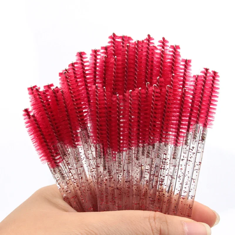 New 5/25/50Pcs Wholesale Crystal Eyelashes Brush Applicator Eyelash Brushes Plastic Mascara Wand Lashes Extension Makeup Beauty - Image 13