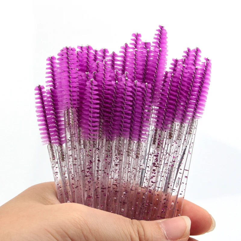 New 5/25/50Pcs Wholesale Crystal Eyelashes Brush Applicator Eyelash Brushes Plastic Mascara Wand Lashes Extension Makeup Beauty - Image 7